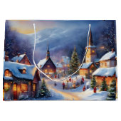 Weihnachtsdorf in den Bergen Winter Große Geschenktüte (Vorderseite)