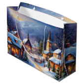 Weihnachtsdorf in den Bergen Winter Große Geschenktüte (Rückseite Schrägansicht)