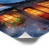 Weihnachtsdorf in den Bergen Winter Poster (Ecke)