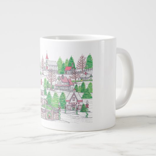 Weihnachtsdorf Jumbo Tasse (Vorderseite Rechts)