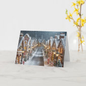 Weihnachtsdorf Karte (Gelbe Blume)