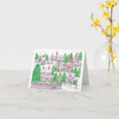 Weihnachtsdorf-Karte Karte (Gelbe Blume)