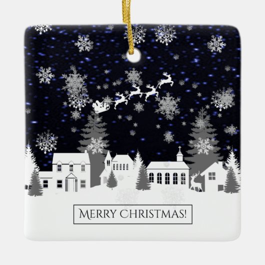 Weihnachtsdorf Keramik Ornament (Vorderseite)