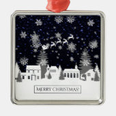 Weihnachtsdorf Keramik Ornament Aus Metall (Vorne)