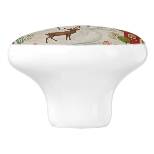 Weihnachtsdorf Keramikknauf (Seitenansicht)