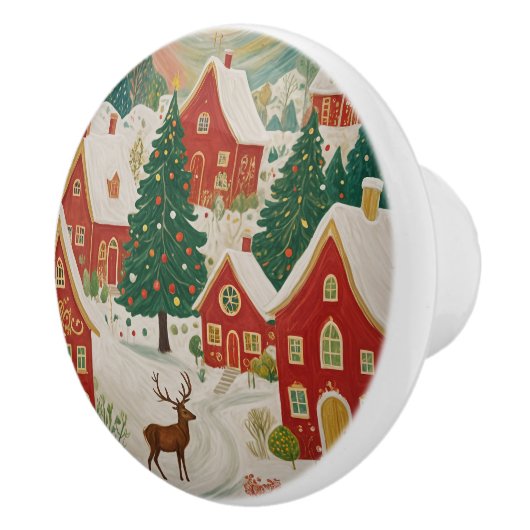 Weihnachtsdorf Keramikknauf (Rechts)