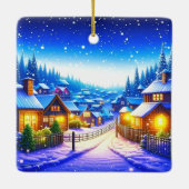 Weihnachtsdorf Keramikornament (Rückseite)