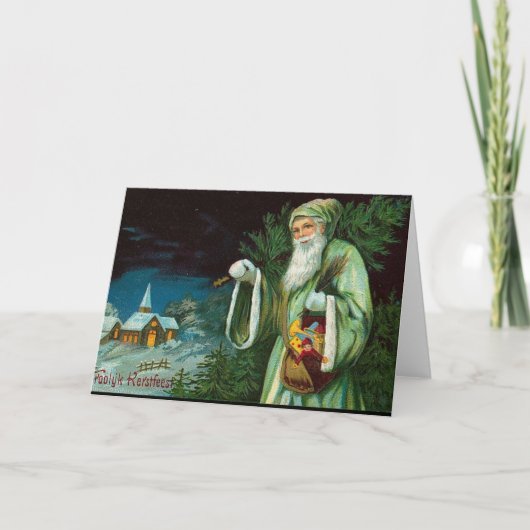 Weihnachtsdorf Kirche Card Feiertagskarte (Vorderseite)