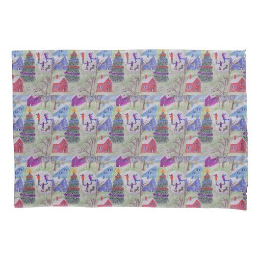 Weihnachtsdorf Kissenbezug (Vorderseite)