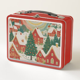 Weihnachtsdorf Metall Brotdose