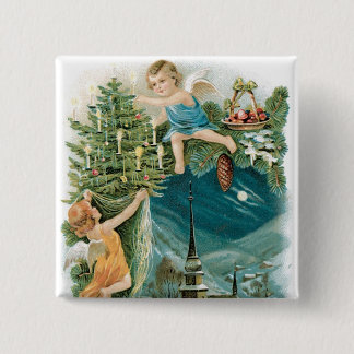 Weihnachtsdorf mit Engeln Button