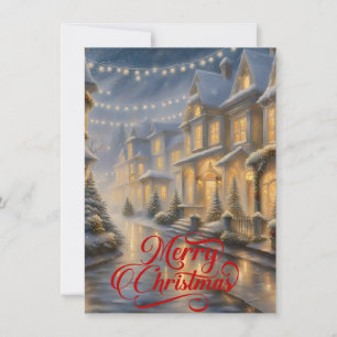 Weihnachtsdorf mit Lights Holiday Card Feiertagskarte