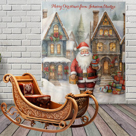Weihnachtsdorf mit Santa Wandteppich