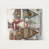 Weihnachtsdorf mit Santa Wandteppich (Vorderseite (Horizontal))