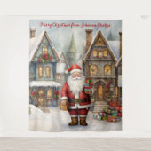 Weihnachtsdorf mit Santa Wandteppich (Vorderseite)