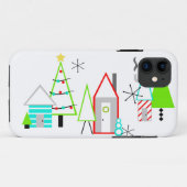 Weihnachtsdorf Mitte des Jahrhunderts modern Case-Mate iPhone Hülle (Rückseite (Horizontal))