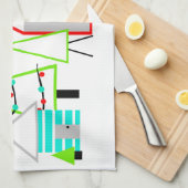 Weihnachtsdorf Mitte des Jahrhunderts modern Geschirrtuch (Viertel Falte)