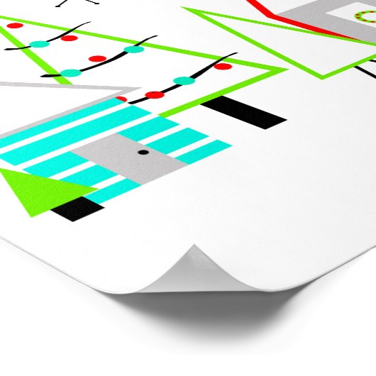 Weihnachtsdorf Mitte des Jahrhunderts modern Poster (Ecke)