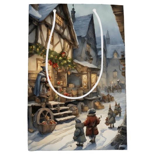 Weihnachtsdorf Mittlere Geschenktüte (Vorderseite)