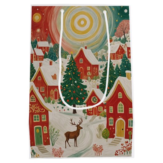 Weihnachtsdorf Mittlere Geschenktüte (Rückseite)