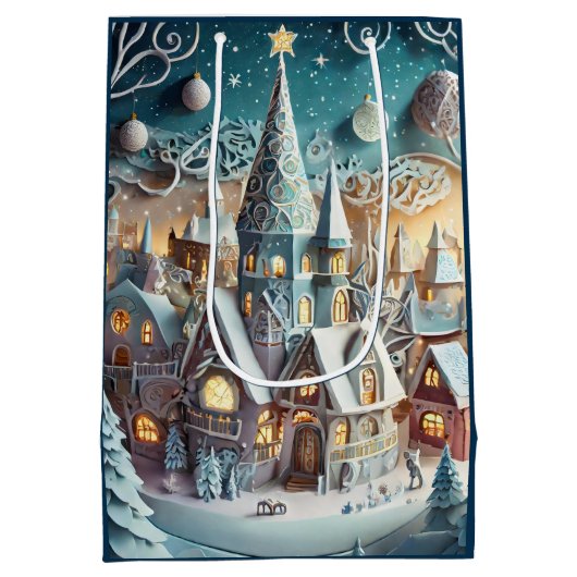 Weihnachtsdorf Mittlere Geschenktüte (Rückseite)