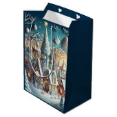 Weihnachtsdorf Mittlere Geschenktüte (Rückseite Schrägansicht)