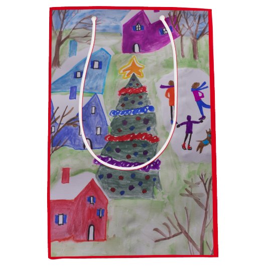 Weihnachtsdorf Mittlere Geschenktüte (Vorderseite)