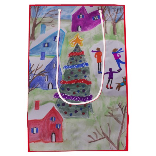 Weihnachtsdorf Mittlere Geschenktüte (Rückseite)