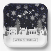 Weihnachtsdorf-Papierplatte Pappteller (Vorderseite)