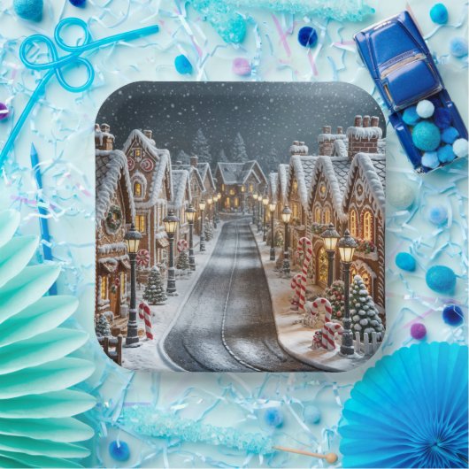 Weihnachtsdorf Pappteller (Party)