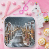 Weihnachtsdorf Pappteller (Party)