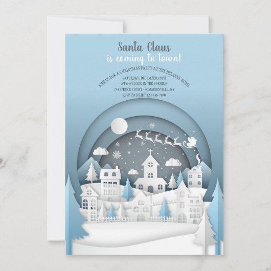 Weihnachtsdorf-Party Einladung (Vorderseite)