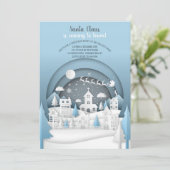 Weihnachtsdorf-Party Einladung (Stehend Vorderseite)