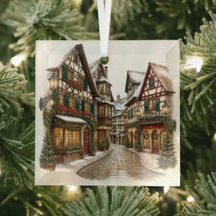 Weihnachtsdorf-Platz Glasornament Ornament Aus Glas