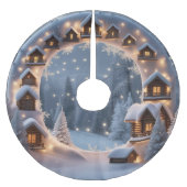 Weihnachtsdorf Polyester Weihnachtsbaumdecke (Vorderseite)