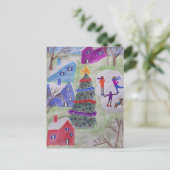 Weihnachtsdorf Postkarte (Stehend Vorderseite)