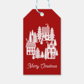 Weihnachtsdorf Red White Geschenkanhänger (Vorderseite)