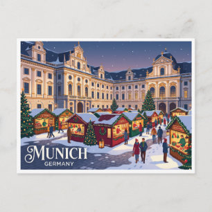 Weihnachtsdorf Residenz München Deutschland Postkarte