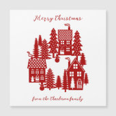 Weihnachtsdorf rot und weiß magnetkarte (Vorderseite)