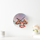 WEIHNACHTSdorf Runde Wanduhr (Zuhause)