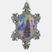 Weihnachtsdorf Schneeflocken Zinn-Ornament (Links)