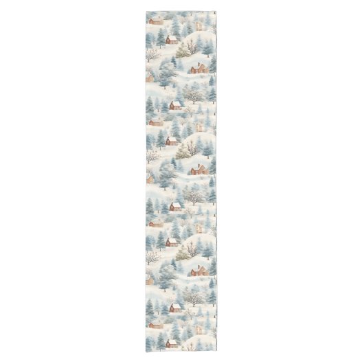 Weihnachtsdorf Schneehäuser Tischläufer (Vorderseite)