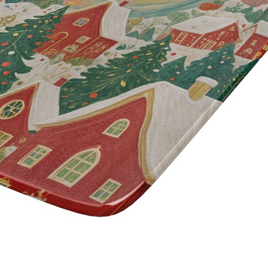 Weihnachtsdorf Schneidebrett (Ecke)