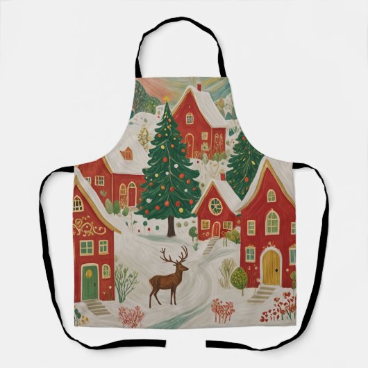 Weihnachtsdorf Schürze (Vorderseite)