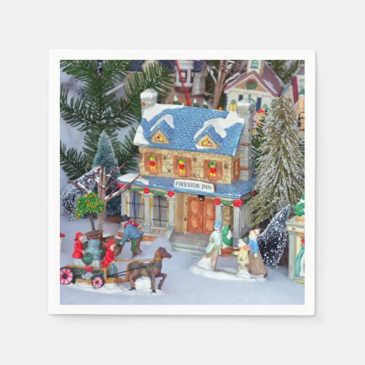 Weihnachtsdorf Serviette (Vorderseite)