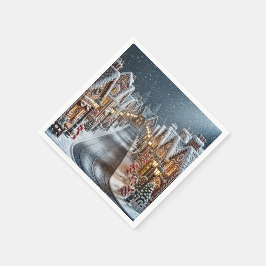 Weihnachtsdorf Serviette (Ecke)