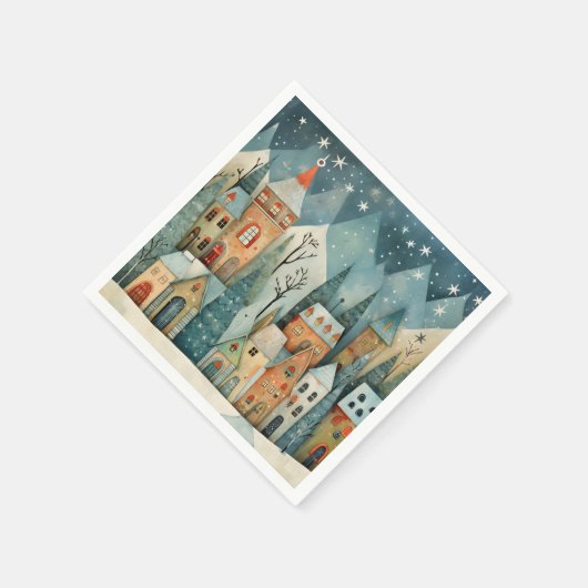 Weihnachtsdorf Serviette (Ecke)