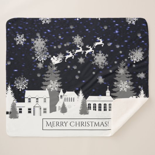 Weihnachtsdorf Sherpa Blanket Sherpadecke (Vorderseite (Horizontal))