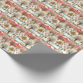 Weihnachtsdorf Snow Retro Weihnachtsfeiertage Geschenkpapier (Ecke)