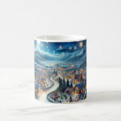 Weihnachtsdorf Snowy Scene Malerei Kaffeetasse (Mittel)